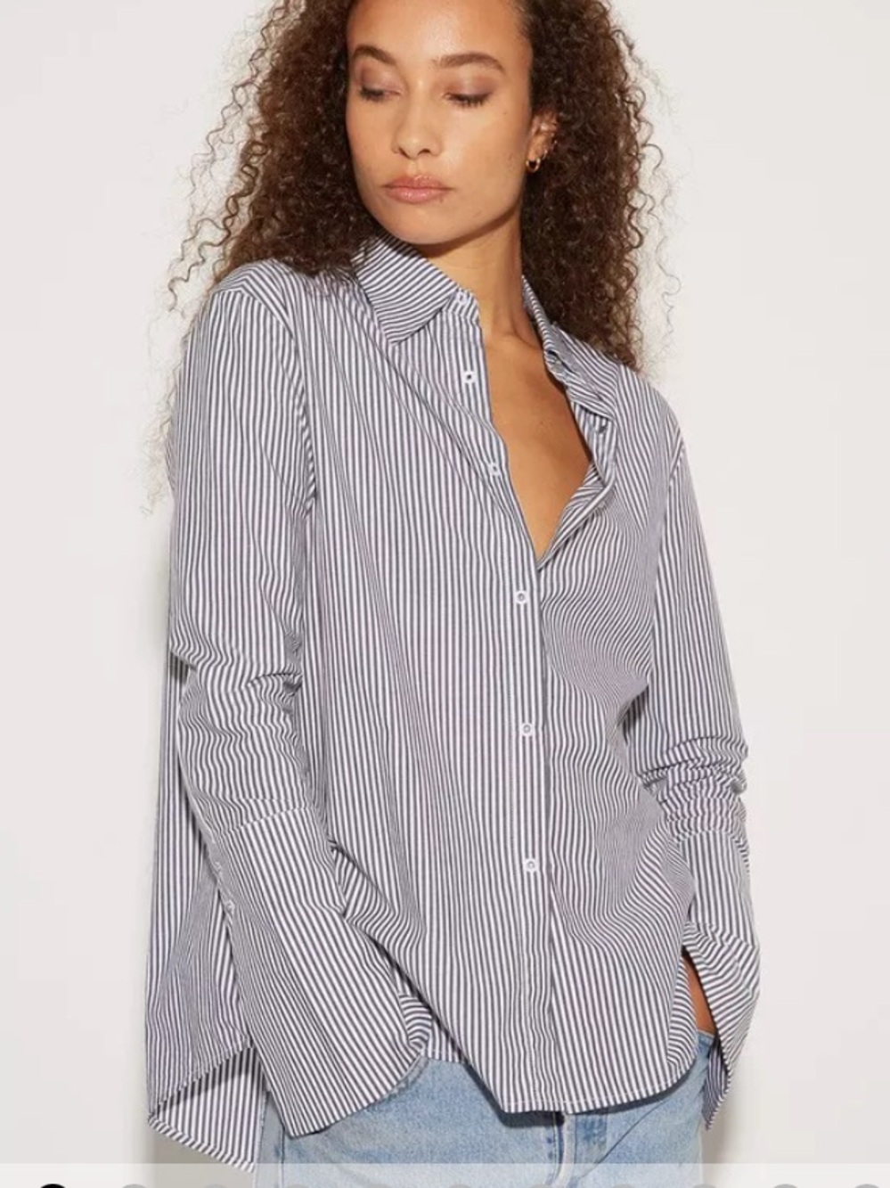 Misha Nonoo Black & White Stripe Husband Shirt XS NWOT